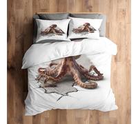 Emperor Duvet Cover Set Octopus Bedding - 3 Piece with 2 Pillowcases, Art Ocean Life Printed Design, for Bedroom Decor, Soft Brushed Microfiber, Zip Fastening - ON447
