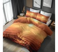 Emperor Duvet Cover Set Sunset Bedding - 3 Piece with 2 Pillowcases, Ocean Landscape Printed Design, for Bedroom Decor, Soft Brushed Microfiber, Zip Fastening - OC590