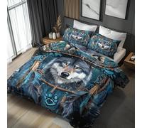 Emperor Duvet Cover Set Wolf Bedding - 3 Piece with 2 Pillowcases, Art Wild Animals Printed Design, for Bedroom Decor, Soft Brushed Microfiber, Zip Fastening - WA309