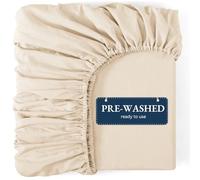 Emperor Fitted Sheet, 200x200 Pre-Washed, Deep Pocket 35cm - Ivory