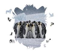Emperor Penguin Huddle Personalized Jigsaw Puzzles, 141 Pcs Wooden Jigsaw Puzzle Tiger Head Shape Puzzle Gift