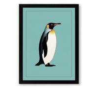 Emperor Penguin Modern Framed Wall Art Print A2 (59.4×42cm) Black, Wall Decor for Living Room, Bedroom, Office & Home, Ready to Hang, Art Gift