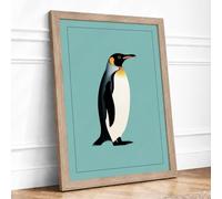 Emperor Penguin Modern Framed Wall Art Print A2 (59.4×42cm) Oak, Wall