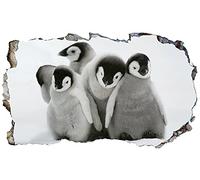 Emperor Penguin Penguins 3D V008 Magic Window Wall Sticker Self Adhesive Poster Wall Art Size 1000mm Wide x 600mm deep (Large)