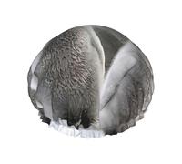 Emperor Penguin Print Shower Essentials Bonnet For Women, Large Washable Elastic Band Bath Hair Wrap Shower Cap
