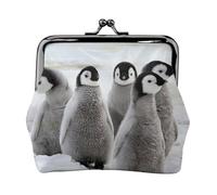 Emperor Penguin Print Women's Mini Coin Purse Leather Wallet Pouch for Daily Use and Gifts 1PCS