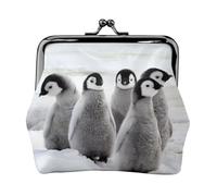 Emperor Penguin Printing, PU Leather Coin Purse, Small Wallets, Change Pouch with Kiss Lock Clasp Buckle, Change Purse