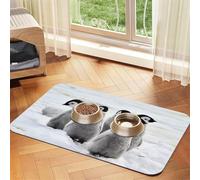 Emperor Penguin Printing,Waterproof Pet Feeding Mat,PU Leather Placemats for Cat Dog Water Bowl,Food Mats,30x45cm