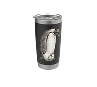 Emperor Penguins and Chick Vintage Art Stainless Steel Insulated Tumbler