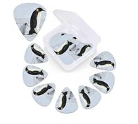 Emperor Penguins Chick Print Guitar Picks 12 Pack Guitar Plectrums with Storage Box Bass Picks For Acoustic Guitar Bass Electric Ukulele Includes 0.46mm, 0.71mm, 0.96mm