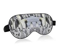 Emperor Penguins with Chick On Winter Snow Eye Masks Cover Blocks Light Sleep Mask Shade Cover Blindfold Relaxing Eyeshade Cover with Adjustable Head Strap for Men Women Kids