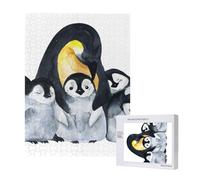 Emperor Penguins With Children In Snow,500 Pieces Wooden Jigsaw Family Game Jigsaw Puzzles for Adults Teens