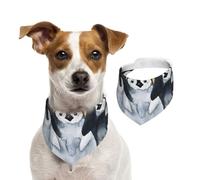 Emperor Penguins With Children In Snow,Dog Bandanas Cotton Pet Scarf Adjustable Bibs for Pet,S