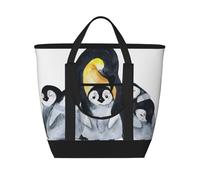 Emperor Penguins With Children In Snow,Lunch Bags Large Capacity Insulated Tote Bag For Women Men Work Picnic Travel