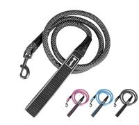 Emperor Pets Rope Dog Leash 6 FT with Comfortable Padded Handle, Highly Reflective Threads Leash for Medium Large Dogs (L, 0.5 in, Black)