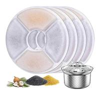 Emperor Pets Stainless Steel Cat Water Fountain - Filter 4pcs - Replacement Pet Water Fountain Filter with High-Intensity Cotton, Charcoal for for Cat and Dog Drinking Flower Fountain - 4 pcs Filter