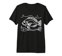 Emperor Red Snapper Line Art Aquarist Premium T-Shirt