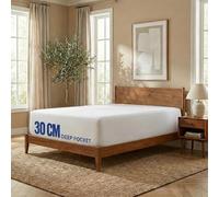 Emperor Size Percale Cotton Fitted Sheet Only - 400-Thread-Count 100% Egyptian Long Staple Cotton, 30cm/12" Deep Pockets, Breathable Percale Weave Bottom Sheet - White Colour
