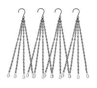 EMPHY Sowist 4Pack - 24 Inch 4 Leads Hanging Chain with Hooks Flower Pot Chain Replacement Plant Hangers for Bird Feeders, Planters and Lanterns (Black)