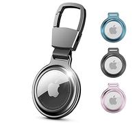 Empire 1pc Apple Airtag Holder Metal Protective Sleeve - Premium Aluminum Cover Airtag Keyring Case for Apple Air Tag - Enhanced Protection & Sleek Design - Safeguard Your Airtags with Style (Black)