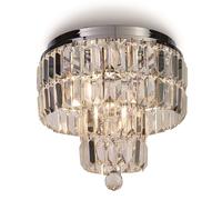 empire 4 light clear crystal flush light in chrome