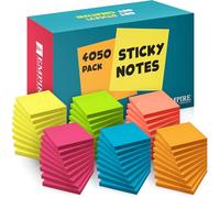 Empire 4050 Pastel Sticky Notes Enhance Organization with Removable Sticky Notes Set of 54 Sticky Pad (75 Sheets Each) - 6 Vibrant Colors - Perfect for Office, Home & School Use - Value Pack of 6 Sets
