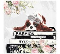 Empire Art Direct Cavalier Dog Wall Art Print Frameless Free Floating Tempered Glass Panel Ready to Hang,Living Room,Bedroom ＆ Office, 20" x 20" x 0.2"