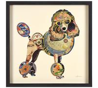 Empire Art Direct DAC-074-2525B Poodle Dimensional Collage Handmade by Alex Zeng Framed Graphic Dog Wall Art, 25" x 25" x 1.4", Ready to Hang