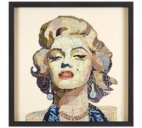 Empire Art Direct Dimensional Collage Framed Graphic Paper Under Glass Wall Art by Alex Zeng Ready to Hang, 25" x 25", Homage to Marilyn