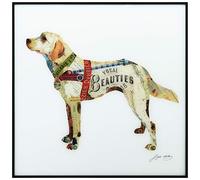Empire Art Direct Labrador Retriever Wall Art,Reverse Printed Glass and Anodized Aluminum Black Frame Contemporary,Ready to Hang,Living Room,Bedroom & Office, 24 in. x 1 in. x 24in, Yellow Lab