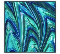 Empire Art Direct "Ocean Waves I Crystallus Epoxy Coated Wrapped Framed Glossy Blue Canvas Wall Art, Ready to Hang, Living Room, Bedroom & Office, 24"x24"x1.5"