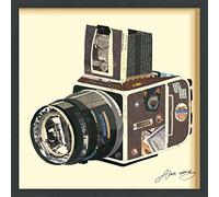 Empire Art Direct "SLR Camera Dimensional Art Collage Hand Signed by Alex Zeng Framed Graphic Wall Art