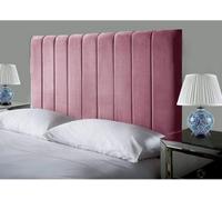 Empire Beds Portland 24" Height Headboard In Pink Plush Velvet Fabric For Super Kingsize Beds