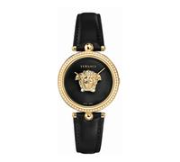Empire Black Leather Gold Diamond Watch, female, Versace, Watches, Multicolor, ONE SIZE, Accessories ONE SIZE