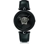 Empire Black Leather Quartz Watch - female - Versace - Watches - Black - ONE SIZE - Accessories ONE SIZE