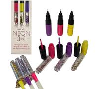 Empire Collection Nail Art Pens Set Varnish Polish Decorate Design Nails (6 Pens Neon Gems)