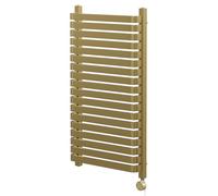 Empire Colore Vertical Digital Thermostatic Electric Single Panel Radiator | Brushed Brass | Mild Steel | 1068mm x 600mm