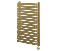 Empire Colore Vertical Digital Thermostatic Electric Single Panel Radiator | Brushed Brass | Mild Steel | 912mm x 600mm