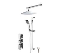 Empire Concealed Square Triple Valve Shower Set - Chrome - Balterley