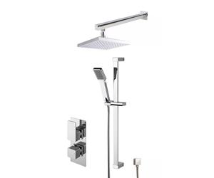Empire Concealed Square Twin Valve Shower Set - Chrome - Balterley