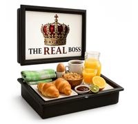 Empire Lap Tray with Bean Bag Cushion - Wooden Soft Padded Lap Tray with Cushion for Eating, Drinking & Laptop - Ideal for Breakfast, Dinner, Snacks & Work - Comfortable, Portable with Sturdy Design