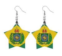Empire of Brazil Flag Novelty Women's Dangle Earrings Fashion Printed Wood Earring Drop Pendants Jewelry