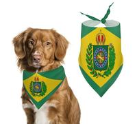 Empire of Brazil Flag Printed Dog Bandanas Funny Pets Triangle Scarf Puppies Handkerchief for Small Medium Large Dogs Cats Pet