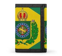Empire of Brazil Flag Printed Tri-fold Wallets Front Pocket Holder Money Clips with ID Credit Card Slots for Man Women