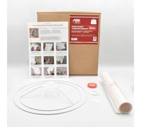 Empire Pendant Light Lampshade Making Kit - Tapered Circle Shape DIY Ceiling Light Shade Made in The UK by Needcraft - Use with Fabric, Textile, Wallpaper of Choice (White, 30cm)