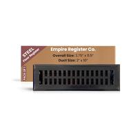 Empire Register Co, Decorative Air Vent Covers - 2x10 inch, Modern Contemporary Design, Oil Rubbed Bronze Finish, Heavy Duty Walkable Floor Register, Metal Damper Attached