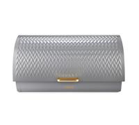Tower T826090GRY Empire Roll Top Bread Bin, Stainless Steel, Grey and Brass, One Size