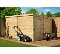 Empire Sheds 2000 14 x 8ft Tongue and Groove Pent Garden Shed - Size: 8 x 14ft - Green - Wilko