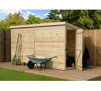Empire Sheds 2000 9 x 5ft Tongue and Groove Pent Garden Shed - Size: 5 x 9ft - Green - Wilko