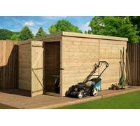 Empire Sheds Empire 2000 Pent 9x8ft Wooden Garden Sheddoor Le Side Panel, Green